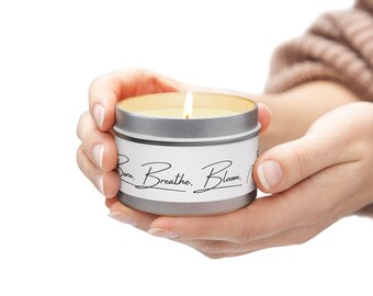 Scented Tin Candle: Coconut Soy Wax, Hand-Poured in USA