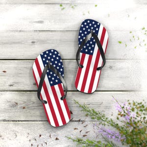 USA Flag Flip Flops: Patriotic Stars & Stripes Summer Sandals