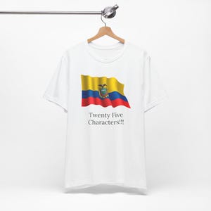 Ecuador Flag T-Shirt: Custom Text, World Cup Soccer Tee