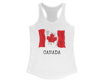 Canada Flag Racerback Tank Top: Custom Text, Canadian Pride