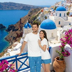 Greek Blue Men Pajama Pants