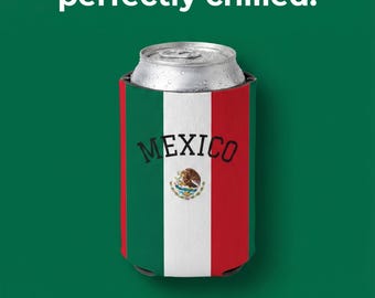 Mexican Flag Can Cooler | World Cup Soccer Game Day Koozie
