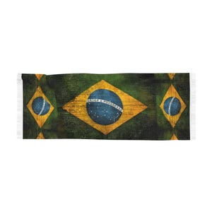 Brazil Flag Lightweight Scarf - Vibrant Green and Yellow Wrap for Carnival, World Cup, Travel & Brazilian Pride