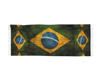 Brazil Flag Scarf: Lightweight Green & Yellow Carnival Wrap