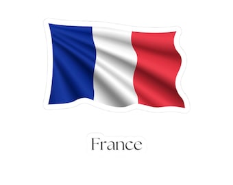 Pegatinas troqueladas con la bandera de Francia: para portátiles, álbumes de recortes y decoración patriótica.