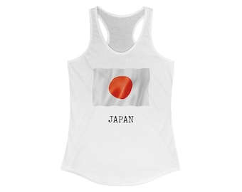 Japan Flag Racerback Tank Top: Custom Text Japanese Pride Tee