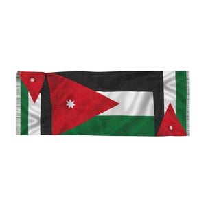Jordan Flag Scarf: Lightweight Polyester Wrap for Cultural Events
