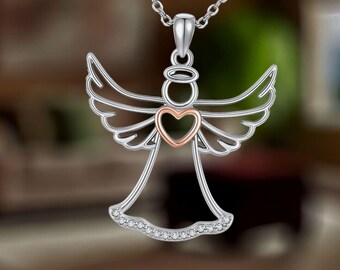 Collana con angelo Zirconia cubica Argento Sterling 925 Argento Sterling 925 Bellissimi gioielli con angelo