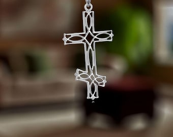 Orthodox Cross Necklace 925 Sterling Silver Cross Pendant Necklace for Women