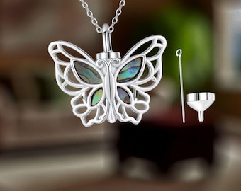 Butterfly Urn Necklace for Ashes 925 Sterling Silver Butterfly Cremation Jewelry for Ashes