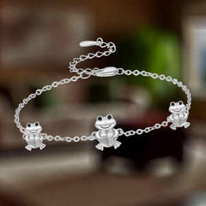 Frog Bracelet For Women 925 Sterling Silver Frog Jewelry Gifts for Women