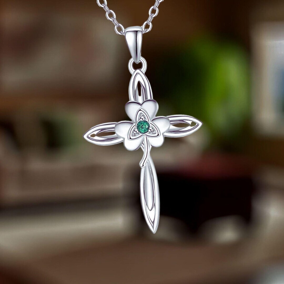 Celtic Cross Necklace 925 Sterling Silver Irish Cross Pendant Necklace ...