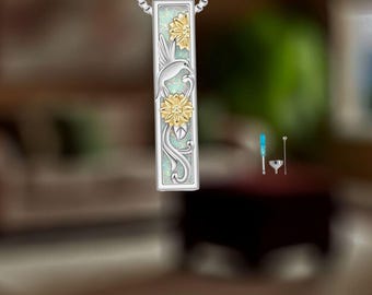 Collar de urna de colibrí para cenizas, plata de ley 925, joyería de cremación de colibrí para mujer