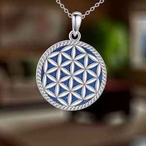 Collar de flor de la vida en plata de ley 925, colgante de flor de la vida, joyería, regalos para mujeres