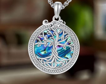 Waysles Collana da donna con albero della vita, in argento Sterling 925, madre figlia/figlio, albero della vita, famiglia, ciondolo a forma di cuore, idea regalo per mamma e bambini, 22 * 23