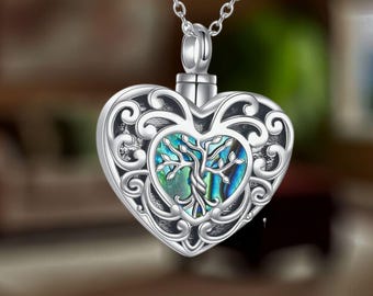 Lily Urn Necklace 925 Ashes Sterling Silver Lily Flower Cremation Jewelry Women