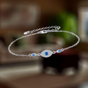 Evil Eye Bracelet For Women Sterling Silver