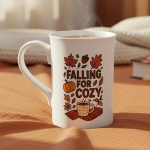 Cozy Fall Mug: Autumn Pumpkin & Leaves Coffee Cup