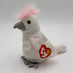 Vintage 1998 TY Beanie Baby KuKu Cockatoo Bird Plush Tag Variations Retired