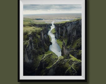 Fjadrarglijufur Canyon Iceland Print, Iceland Wall Art, Iceland Travel Poster, Iceland Landscape Photo, Iceland Wall Decor, Iceland Art