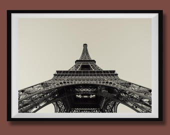 Real Photo, Black & White Eiffel Tower Photo Print, Eiffel Tower Photography, Eiffel Tower Fine Art, Paris Wall Art, Paris Travel Poster