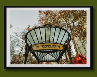 Real Photo, Paris Metro Photo Print, Paris Metropolitain Photography, Paris Metro Fine Art, Paris Wall Art, Paris Travel Poster, Paris Gift