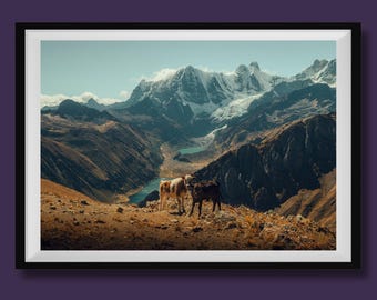 Real Photo, Huayhuash Photo Print, Cordillera Huayhuash Wall Art Decor, Huayhuash Photography, Huayhuash Travel Poster, Peru Wall Art,