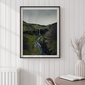 Kvernufoss Iceland Print, Iceland Waterfall Poster, Iceland Wall Art, Iceland Poster, Iceland Landscape Photo, Iceland Wall Decor image 3
