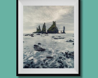 Reynisdrangar Iceland Print, Coastal Iceland Poster, Iceland Landscape Photography, Iceland Wall Art, Iceland Wall Decor, Iceland Beach