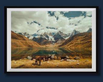 Real Photo, Huayhuash Photo Print, Cordillera Huayhuash Wall Art Decor, Huayhuash Photography, Huayhuash Travel Poster, Peru Wall Art,