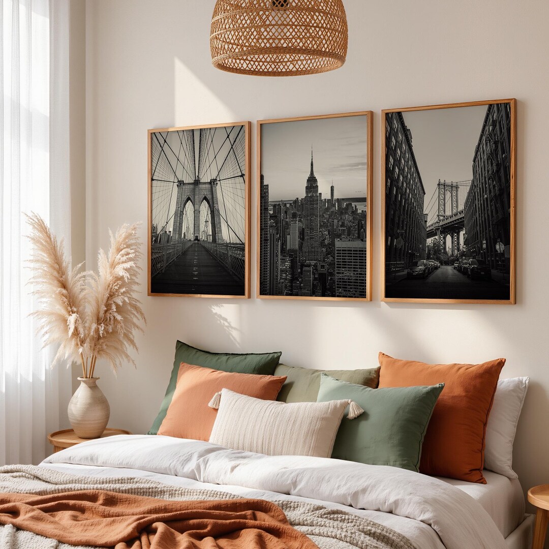 New York City Print Black and White Set of 3 // Empire State Print, New ...