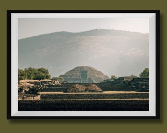 Real Photo, Teotihuacan Pyramid Photo Print, Teotihuacan Photography, Mexico Landmarks Photo, Mexico Wall Art, Mexico Travel Poster