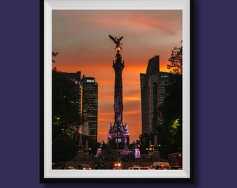 Real Photo, Mexico City Photo Print, Angel of Independence Photo, Mexico Landmarks Photo, Mexico City Wall Art, Mexico City Poster