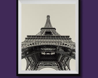 Real Photo, Black & White Eiffel Tower Photo Print, Eiffel Tower Photography, Eiffel Tower Fine Art, Paris Wall Art, Paris Travel Poster