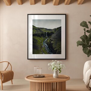 Kvernufoss Iceland Print, Iceland Waterfall Poster, Iceland Wall Art, Iceland Poster, Iceland Landscape Photo, Iceland Wall Decor image 4