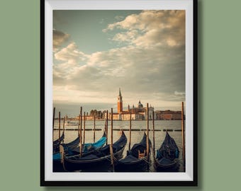 Real Photo, Venice Photo Print, Venice Photography, Italy Decor, Venice Poster, Venice Wall Art, Venice Gondola Photo, Venice Sunrise Decor