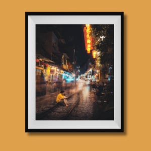 Stampa di strade di Hanoi, arte murale, foto di strade di Hanoi, stampa del Vietnam, decorazioni fotografiche del Vietnam, fotografia di viaggio vietnamita