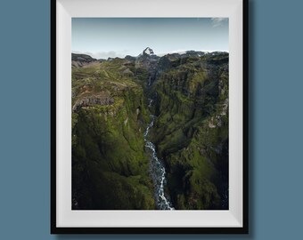 Mulagljufur Iceland Print, Iceland Waterfall Poster, Iceland Wall Art, Iceland Poster, Iceland Landscape Photo, Iceland Wall Decor