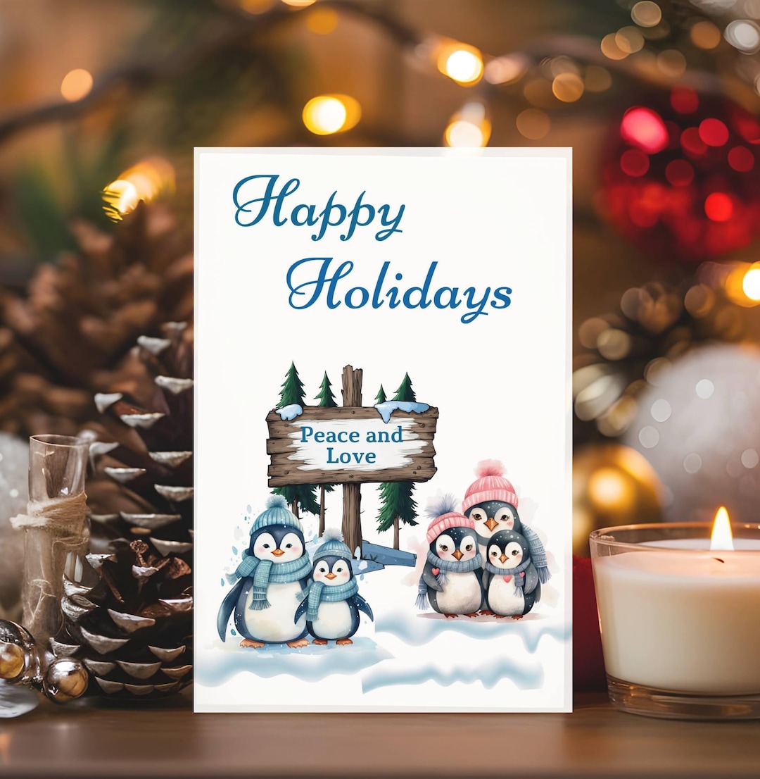 A Cute Printable Christmas Card. A Digital Downloadable Holiday Card ...