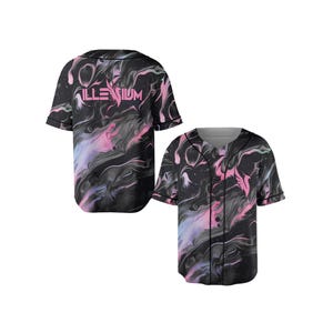 Illenium Baseball Jersey, Smoky Marble Rave Shirt For Melodic Bass Festival Outfit