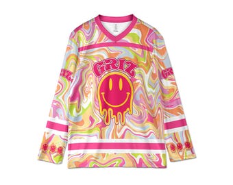 Griz Rave Jersey, Smiley Slime Hockey Shirt, Trippy EDM Festival Outfit