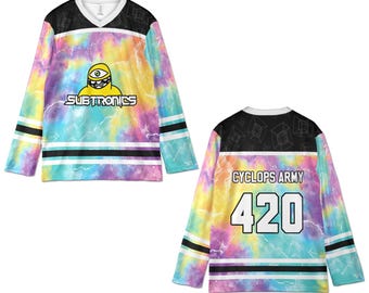 Subtronics Rave Jersey, Cyclops Army Hockey Shirt, Tie Dye Color Festival Outfit