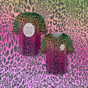 Gradient Baseball Jersey Leopard Rave Shirt Custom EDM Festival Merch