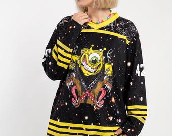 Dubstep Rave Jersey, Monster Hockey Shirt, Galaxy EDM Festival Outfit