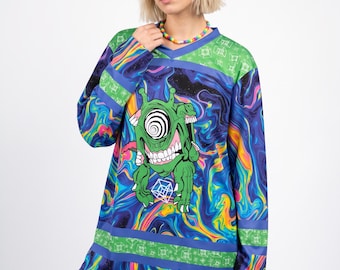 Cyclops Rave Jersey, Monster Hockey Shirt, Trippy Edm Festival Outfit