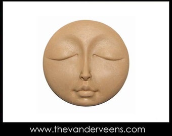 Mold No.115 (Flater Full moon Face with Closed eyes) by Veronica