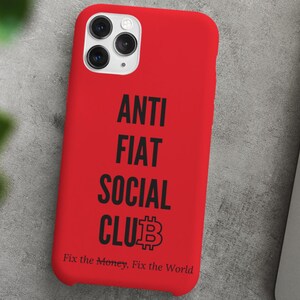 Red Crypto iPhone Case: Anti Social Fiat Club Style, Blockchain Enthusiast