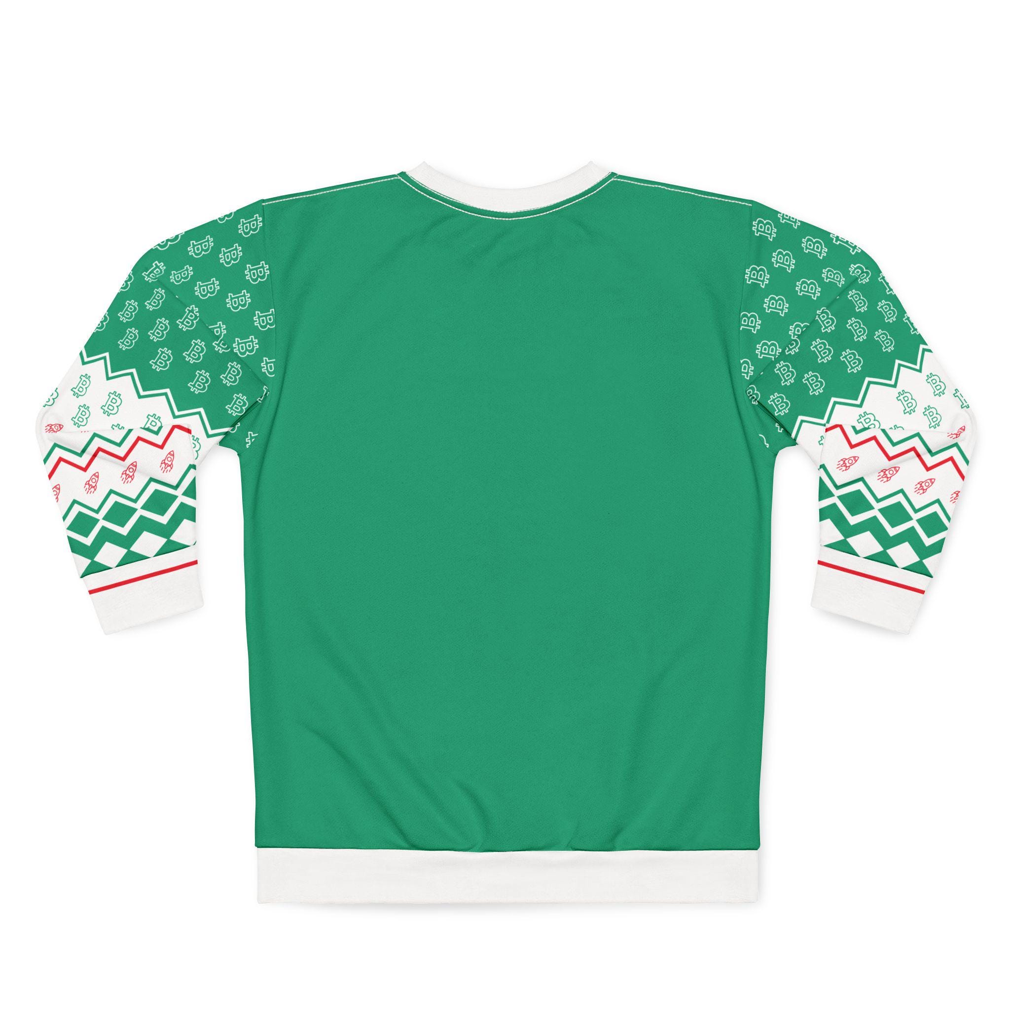 ビットコインの醜いクリスマスセーター - 緑のキャンドルのブロドルフ・ゲインズディア - 面白い暗号通貨ホリデースウェットシャツ