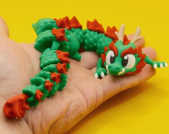 3D Printed Flexi Dragon | Articulated Fidget Toy, Home Decor