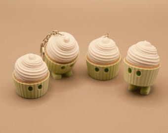 3D Printed Cupcake Fidget Toy Keyring, Bakery Lover Gift